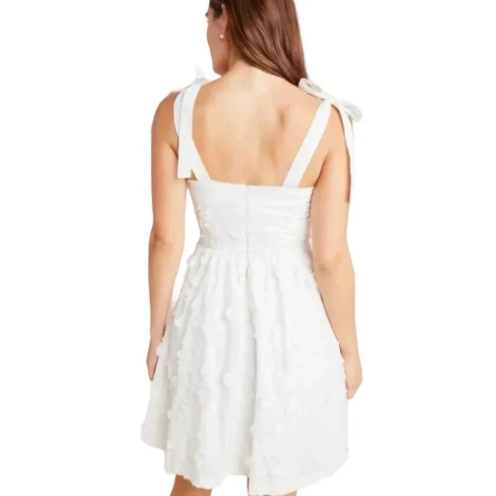 Gal Meets Glam for Anthropologie White Boho Trudy Embroidered Dress Size 10 - Picture 2 of 13